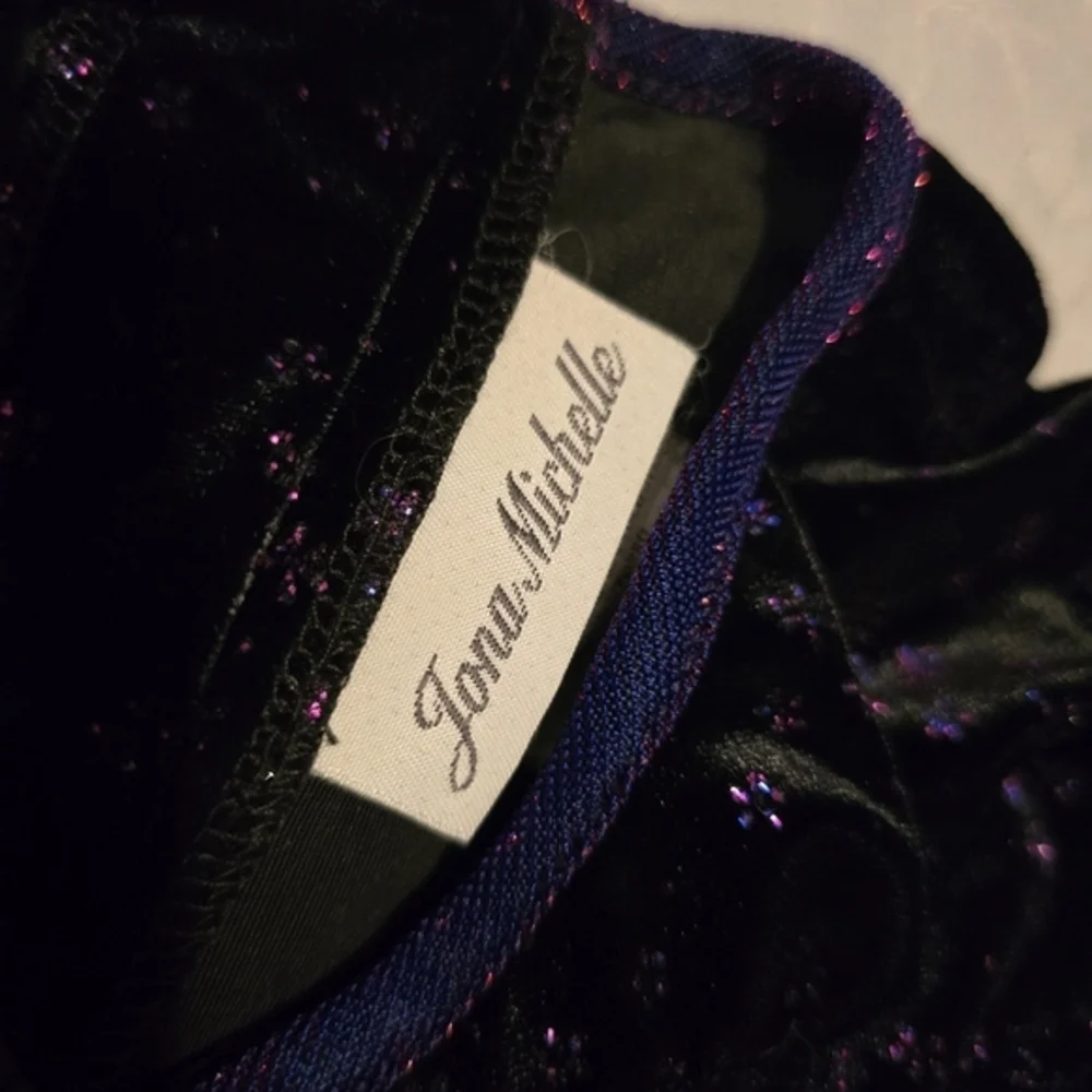 Jona Michelle Girl's Purple Dress‎ Velvet top Sheen Overlay Size 2T